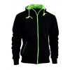 MENS HIVIZ BLACK SOFT FLEECE MOTORBIKE HOODIE